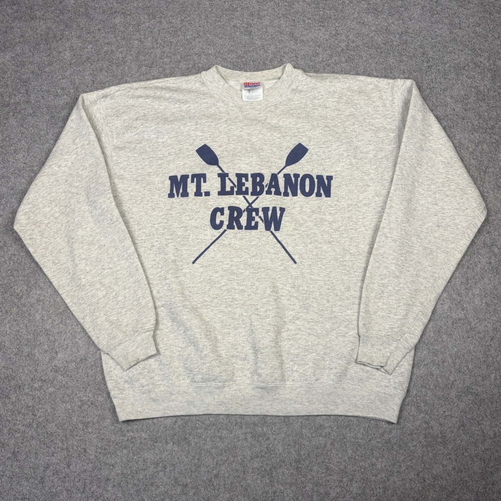 Vintage Hanes Mt Lebanon Crew Sweatshirt Mens XL Gray MTL Rowing Crewneck